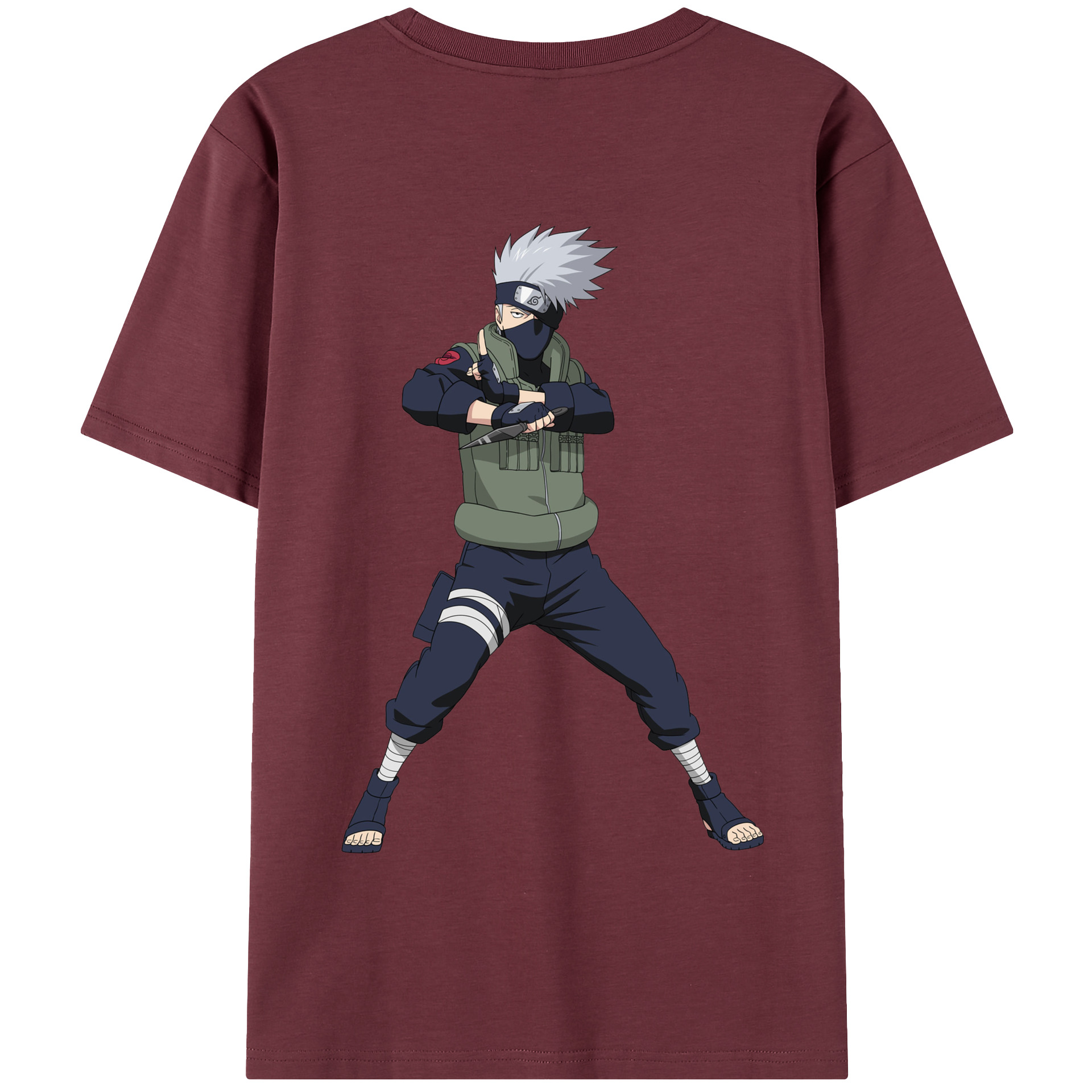 （画像用） NARUTO -ナルト- はたけ カカシ Hatake Kakashi 綿100％半袖Tシャツ（背面プリント）